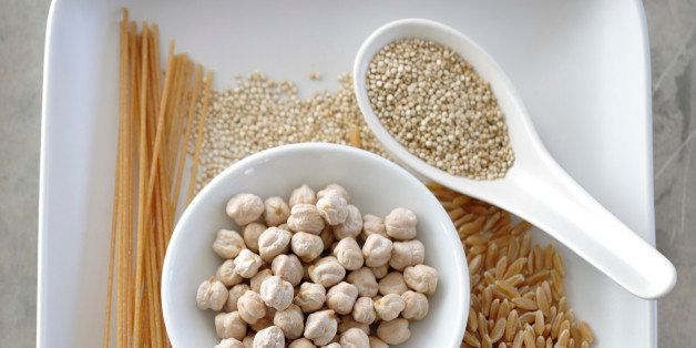 Various grains, pasta and beans