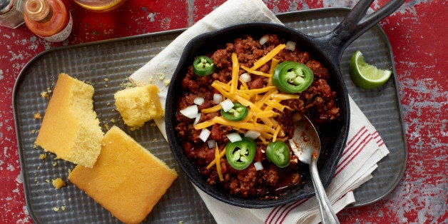 Chili, Cast iron Chili, Corn Bread, Texas Chili, Cowboy Chili