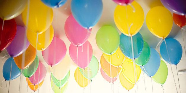 Colorful balloons ready for a party.