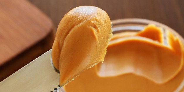 peanut butter on a knife