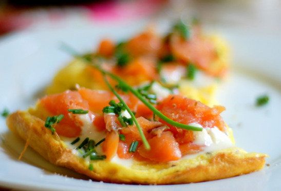 Omelette With Smoked Salmon And Crème Fraiche