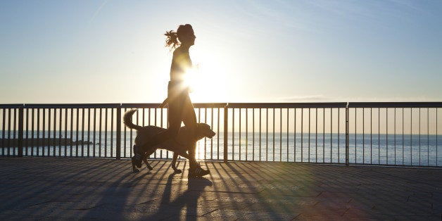 jogging with dog