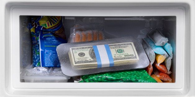 US Currency in Freezer
