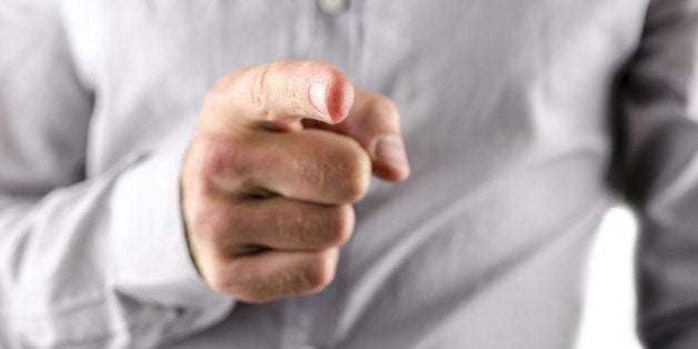 closeup of businessman pointing ...