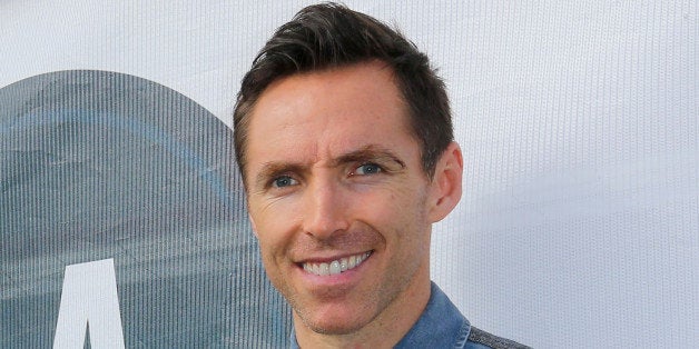 LOS ANGELES, CA - MARCH 20: Professional basketball player Steve Nash of the Los Angeles Lakers attends the announcement for his charity soccer events at The Salvation Army Red Shield Youth & Community Center on March 20, 2013 in Los Angeles, California. (Photo by Victor Decolongon/Getty Images)