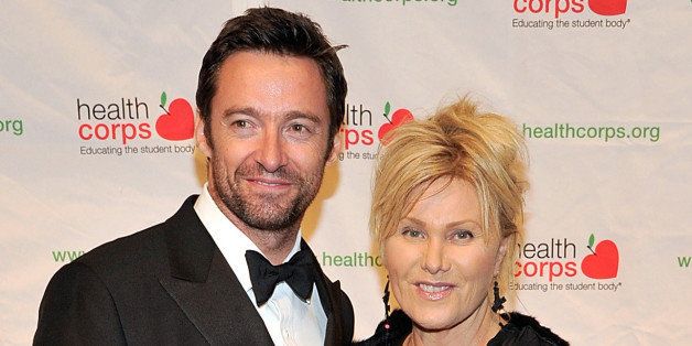 NEW YORK, NY - APRIL 13: Actor Hugh Jackman and Deb Jackman attend the 2011 HealthCorps' Fresh From The Garden Gala at the Intrepid Sea-Air-Space Museum on April 13, 2011 in New York City. (Photo by Joe Corrigan/Getty Images)