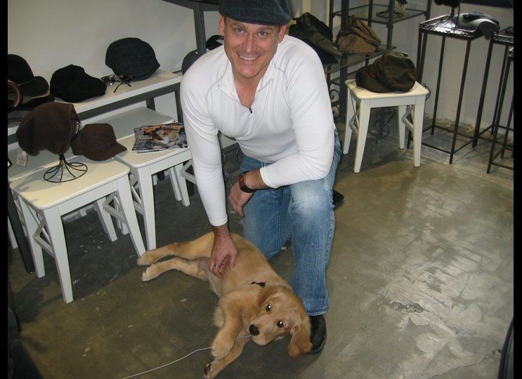 Actor Dee Holland and puppy Thurman