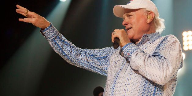 BERLIN, GERMANY - AUGUST 03: Singer Mike Love of the US band The Beach Boys performs live during a concert at the O2 World on Augus 3, 2012 in Berlin, Germany. (Photo by Jakubaszek/Redferns via Getty Images)