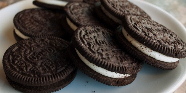 A March 7, 2012 photo shows a plate of Oreo cookies in Washington, DC. Technically they're 'chocolate sandwich cookies,' a baked concoction of sugar, vitamin-enriched flour, canola oil, high-fructose corn syrup and, at the bottom of the list of ingredients, chocolate. But the Oreo cookie -- first baked in New York city 100 years ago on March 6, 2012 -- is much more than that. It's an American icon, the best-selling cookie in the nation, with plenty of fans around the world to boot. AFP PHOTO/Mandel NGAN (Photo credit should read MANDEL NGAN/AFP/Getty Images)