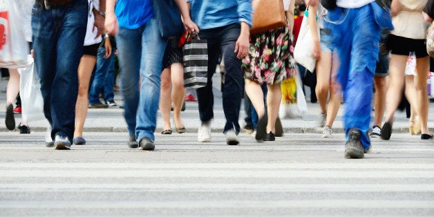 motion blurred pedestrians...