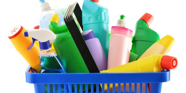 shopping basket with detergent...