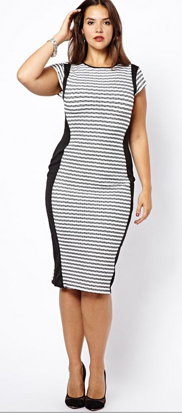 New Look Inspire Stripe Midi Body-Conscious Dress