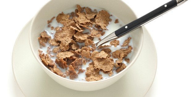 bowl with cereals and milk