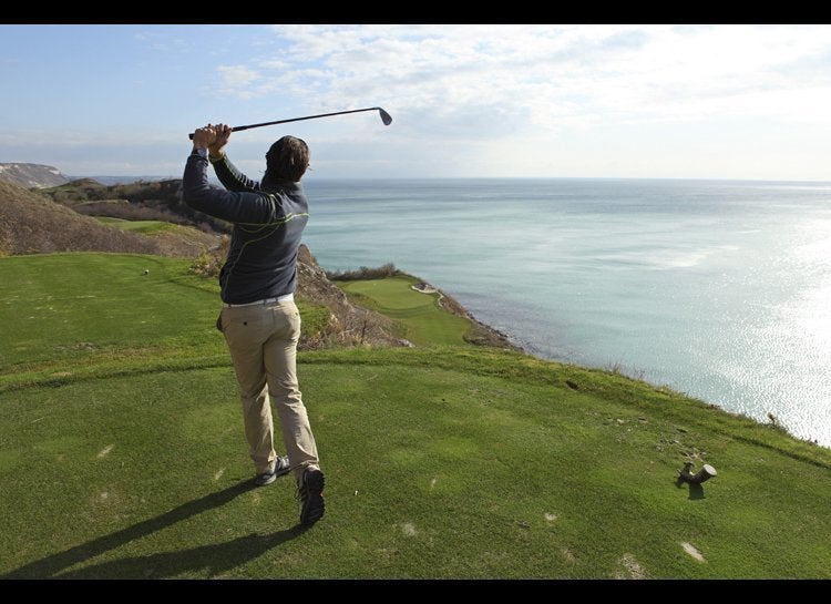 Tee off at Thracian Cliffs Golf Course