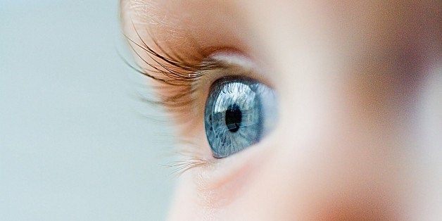 beautiful blue eye macro shot