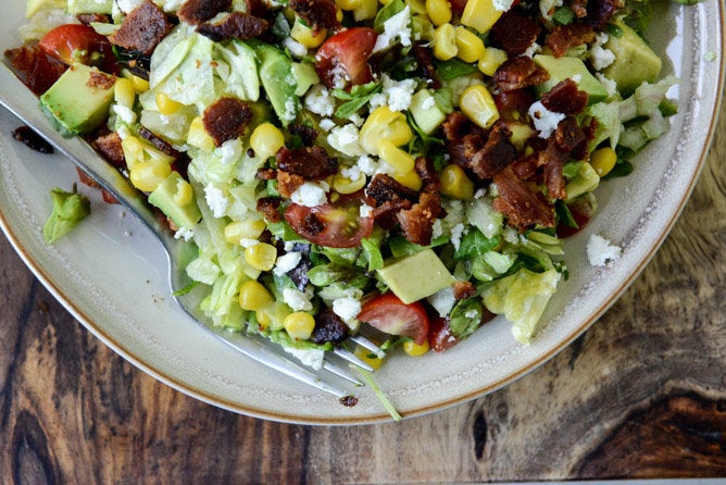 BLT Chopped Salad With Corn, Feta And Avocado