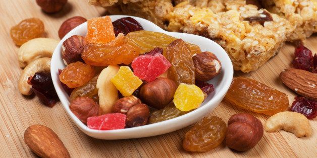 dried fruit and nuts with...