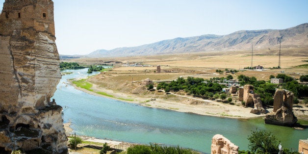 HASANKEYF, TURKEY - JUNE 07: The panorama of Hasankeyf during a sunny day is pictured on June 07, 2013 in Hasankeyf, Turkey. Hasankeyf is an antique fortress located on the river Tigris in the province of Batman. (Photo by Christian Marquardt/Getty Images)