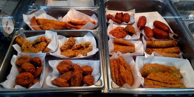 McALLEN, TX - NOVEMBER 05: The quick and cheap (and usually unhealthy) prepared food offerings are pervasive in the area. At many food stores, every single item offered is fried food. Hildalgo County, Texas is one the the poorest and fastest growing counties in the U.S. The local population is also fighting an obesity problem. (Photo by Michael S. Williamson/The Washington Post via Getty Images)