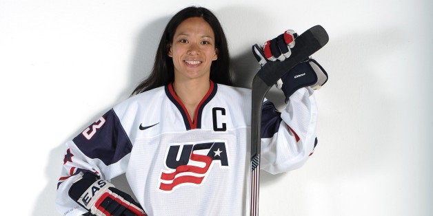 WEST HOLLYWOOD, CA - APRIL 27: Ice hockey player Julie Chu poses for a portrait during the USOC Portrait Shoot on April 27, 2013 in West Hollywood, California. (Photo by Harry How/Getty Images)
