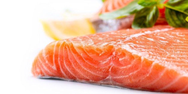 salmon raw fillet. red fish...