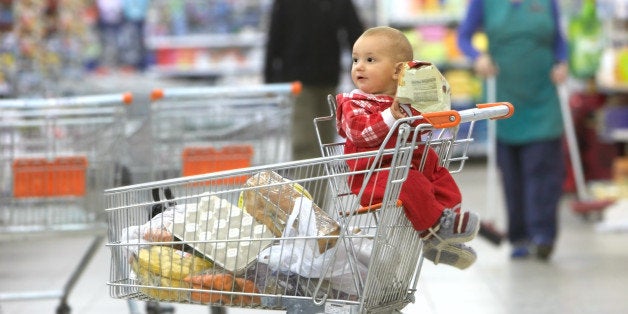 baby in supermarket