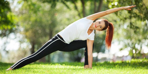 pretty woman doing yoga...