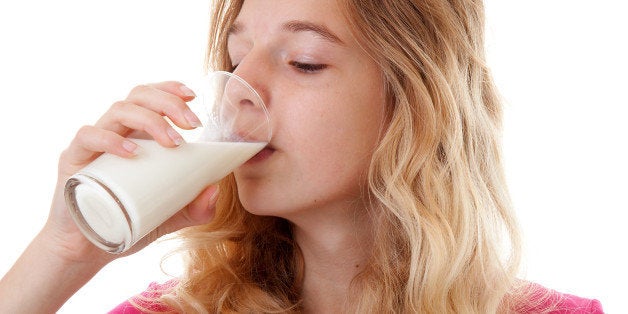 girl is drinking healthy milk...