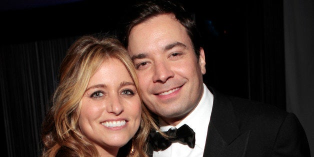 68th ANNUAL GOLDEN GLOBE AWARDS -- Pictured: (l-r) Nancy Juvonen, Jimmy Fallon during NBC Universal's Golden Globes Post-Party Sponsored by Chrysler held at the Beverly Hilton Hotel on January 16, 2011 (Photo by Justin Lubin/NBC/NBCU Photo Bank via Getty Images)