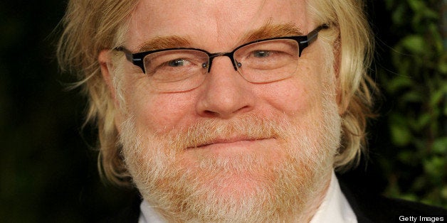 WEST HOLLYWOOD, CA - FEBRUARY 24: Actor Philip Seymour Hoffman arrives at the 2013 Vanity Fair Oscar Party at Sunset Tower on February 24, 2013 in West Hollywood, California. (Photo by Mark Sullivan/WireImage)