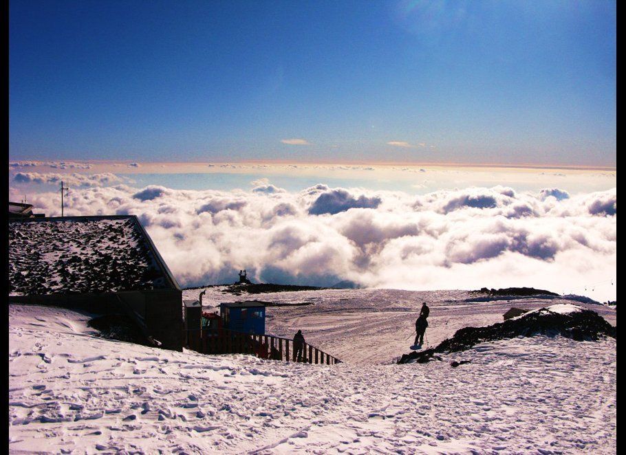 Skiing on Mount Etna