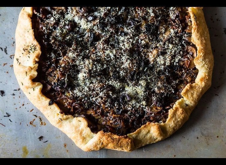 Leek, Fennel, and Mushroom Galette