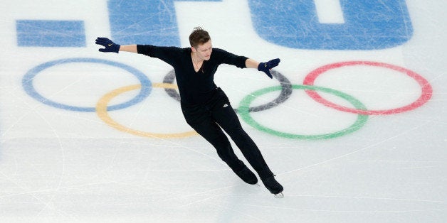 SOCHI, RUSSIA - FEBRUARY 05: Figure skater Jeremy Abbott of the United States practices ahead of the Sochi 2014 Winter Olympics at the Iceberg Skating Palace on February 5, 2014 in Sochi, Russia. (Photo by Matthew Stockman/Getty Images)