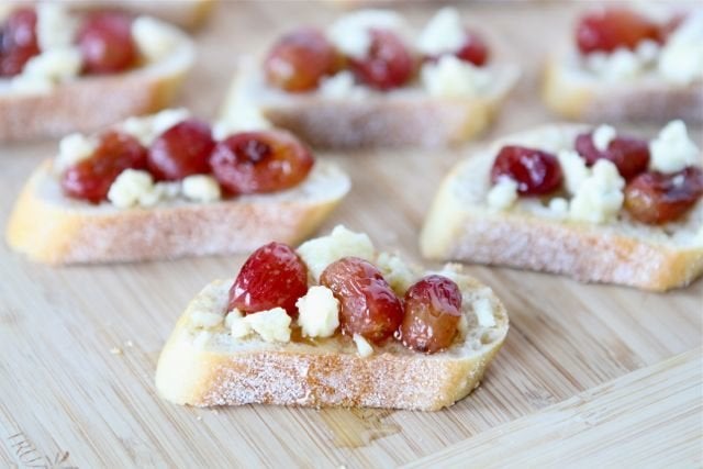 Roasted Grape, Blue Cheese & Honey Crostini