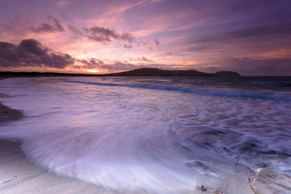 Sunrise at West Voe beach in Shetland 