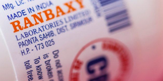 The Ranbaxy Laboratories Ltd. logo is displayed on the side of a bottle of the company's Atorvastatin Calcium Tablets IP Storvas 10 tablets arranged for a photograph in Mumbai, India, on Thursday, Feb. 20, 2014. The U.S. is increasing scrutiny of generic drugs made in India, and in the past nine months banned imports from four plants belonging to Ranbaxy Laboratories Ltd. and Wockhardt Ltd. Photographer: Dhiraj Singh/Bloomberg via Getty Images