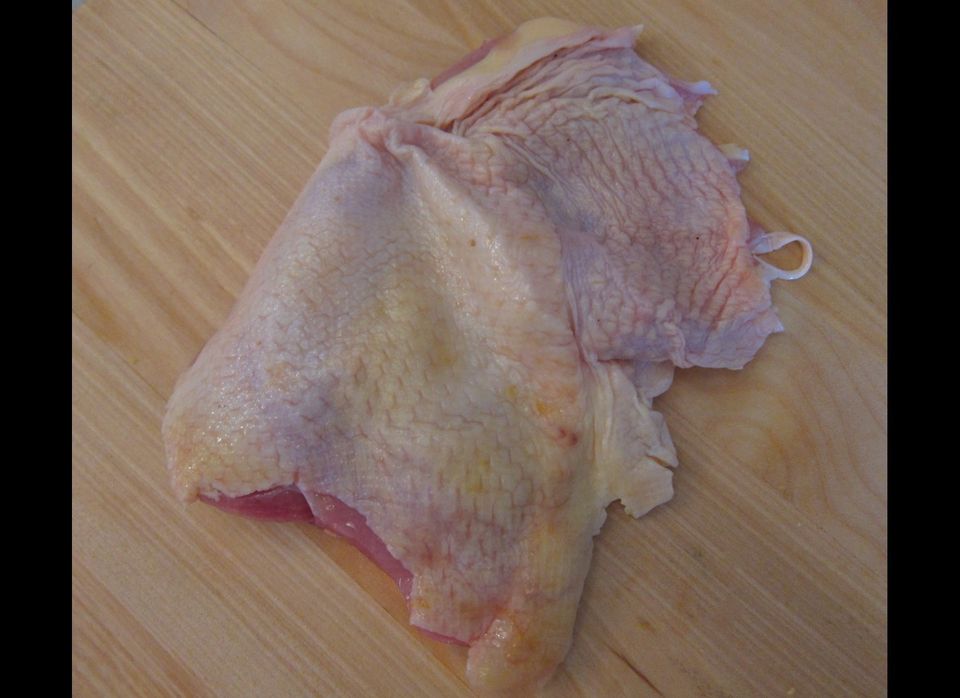 The starting point: the leg of a good chicken, boned