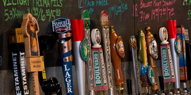 In this photo taken Wednesday, Dec. 11, 2013, a row of beer taps stand ready to serve at Hop City Craft Beer and Wine in Birmingham, Ala. A beer revolution is brewing in Alabama. Drinkers thirsty for something other than Budweiser or Miller didn?t have many choices in the state just a few years ago, but a series of laws passed since 2009 has opened up Alabama to the world of high-alcohol specialty beers, neighborhood brew pubs and microbreweries. And unlike before, hobbyists can now legally make their own beer after purchasing supplies at stores like Hop City Craft Beer & Wine, which was raided by state agents in 2012 before the law changed. (AP Photo/Dave Martin)