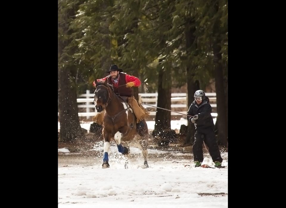 Ski Joring at the Sandpoint, ID Annual Winter Carnival 2014