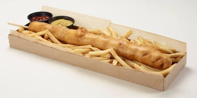 Behold the monstrous two-foot-long Texas Rangers 'boomstick' hot dog