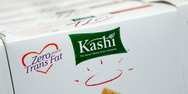 Boxes of Kellogg Co.'s Kashi Tasty Little Crackers (TLC) sit on display at a Walgreen's store in New York, U.S., on Wednesday, Feb. 17, 2010. Kellogg Co.'s Kashi, the health-foods brand that makes Heart to Heart cereal, will increase sales by about two-thirds within five years, to more than $1 billion, said David DeSouza, the unit's general manager. Photographer: JB Reed/Bloomberg via Getty Images