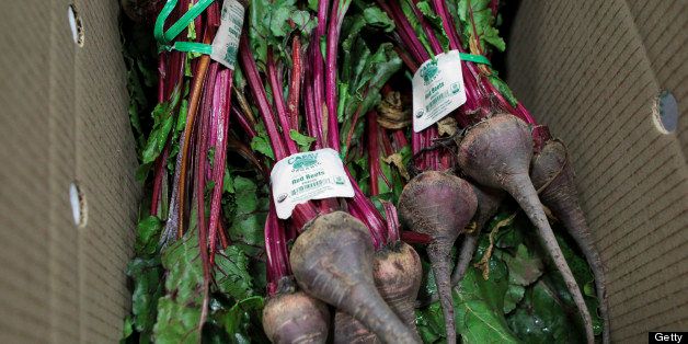 Organic beets sit in box before being shipped at Organically Grown Co.'s warehouse in Gresham, Oregon, U.S., on Tuesday, Feb. 26, 2013. The U.S. Census Bureau will release wholesale inventories data on March 8. Photographer: Natalie Behring/Bloomberg via Getty Images