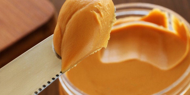 peanut butter on a knife