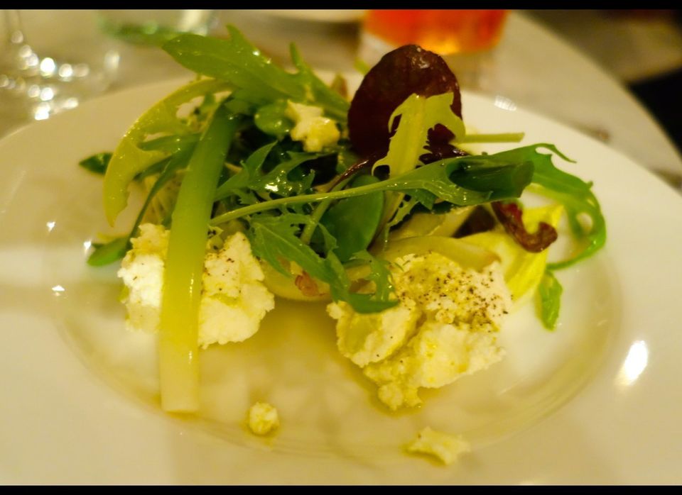 Cafe Murano's home-made ricotta with spring vegetables