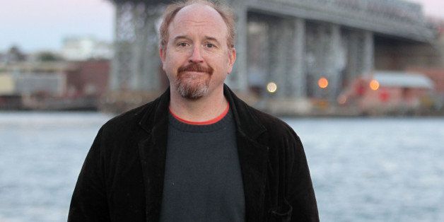 NEW YORK, NY - OCTOBER 29: Louis C.K. films 'Louie' by the Williamsburg Bridge on October 29, 2013 in New York City. (Photo by Steve Sands/Getty Images)