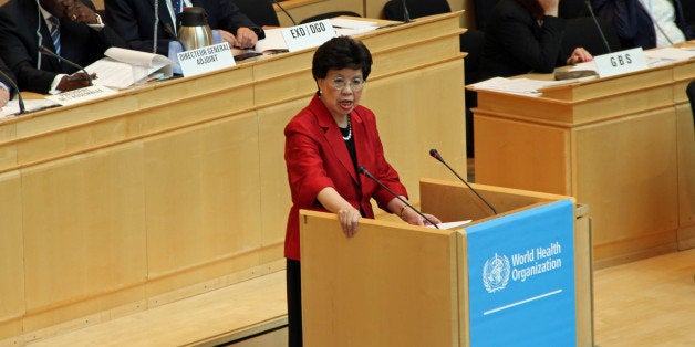 GENEVA, SWITZERLAND - MAY 19: The 67th Session of World Health Assembly begins in Geneva, Switzerland, on May 19, 2014. World Health Organization Director-General Dr. Margaret Chan speaks about the increase worldwide of childhood obesity during the session. (Photo by Fatih Erel/Anadolu Agency/Getty Images)