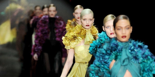 MILAN, ITALY - FEBRUARY 23: A model walks the runway during the Gucci Fashion Show as part of Milan Fashion Week Womenswear Autumn/Winter 2011on February 23, 2011 in Milan, Italy. (Photo by Tullio M. Puglia/Getty Images)