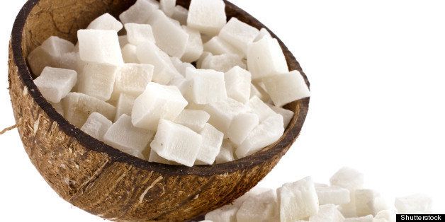 sweet dried cubes of coconut...
