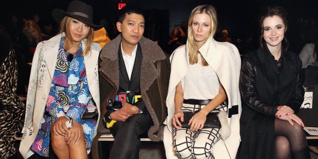 NEW YORK, NY - FEBRUARY 12: Bryanboy, Elizabeth Minett and Vanessa Marano attend the Lie Sang Bong Fall-Winter 2014 Collection Show during Mercedes-Benz Fashion Week Fall 2014 at The Pavilion at Lincoln Center on February 12, 2014 in New York City. (Photo by Chelsea Lauren/Getty Images for Lie Sang Bong)