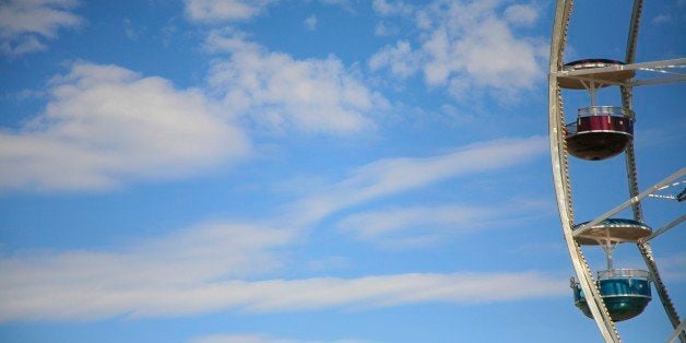 Ferris wheel with the sky.